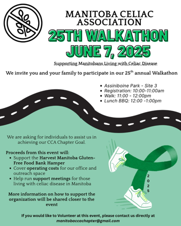 Manitoba Celiac Association 25th Annual Walkathon & BBQ